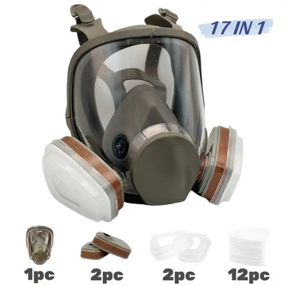 Reusable Full Face Mask with Filter Box, 17-in-1Anti-Gas, Dust-Resistant & Anti-Fog Full FaceMask Set for Painting, Woodworking,Construction, Grinding, Spraying andChemicals #GLOBAL PICKS