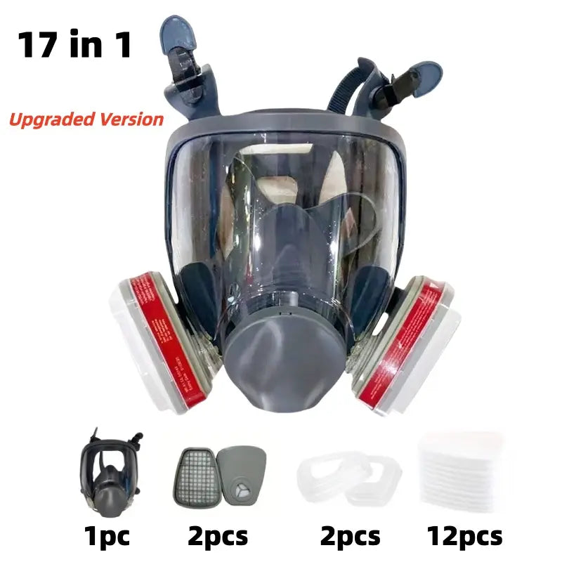 Reusable Full Face Mask with Filter Box, 17-in-1Anti-Gas, Dust-Resistant & Anti-Fog Full FaceMask Set for Painting, Woodworking,Construction, Grinding, Spraying andChemicals #GLOBAL PICKS