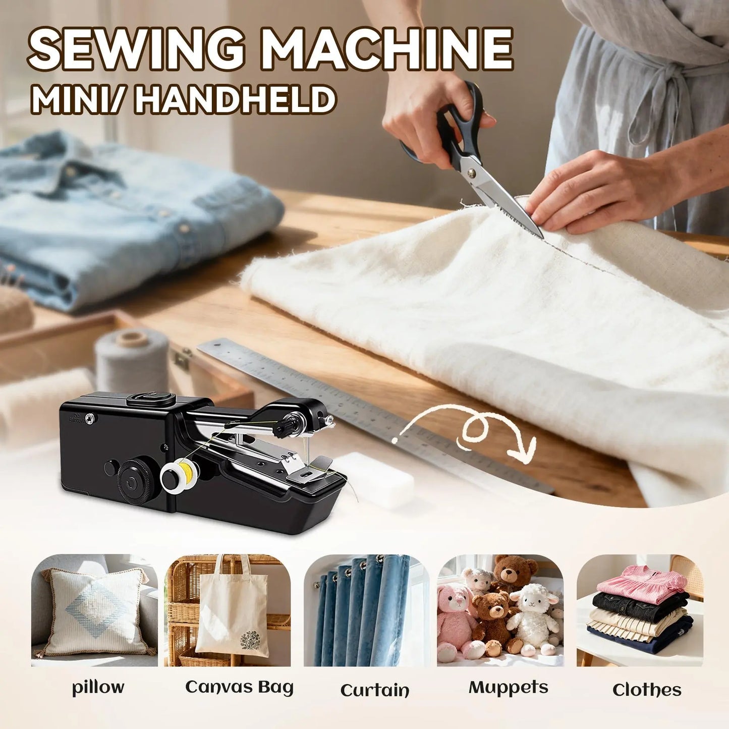 Household sewing machine, portablehousehold sewing machine, with fast sewingspeed and simple operation, suitable forbeginners to use Summervibes