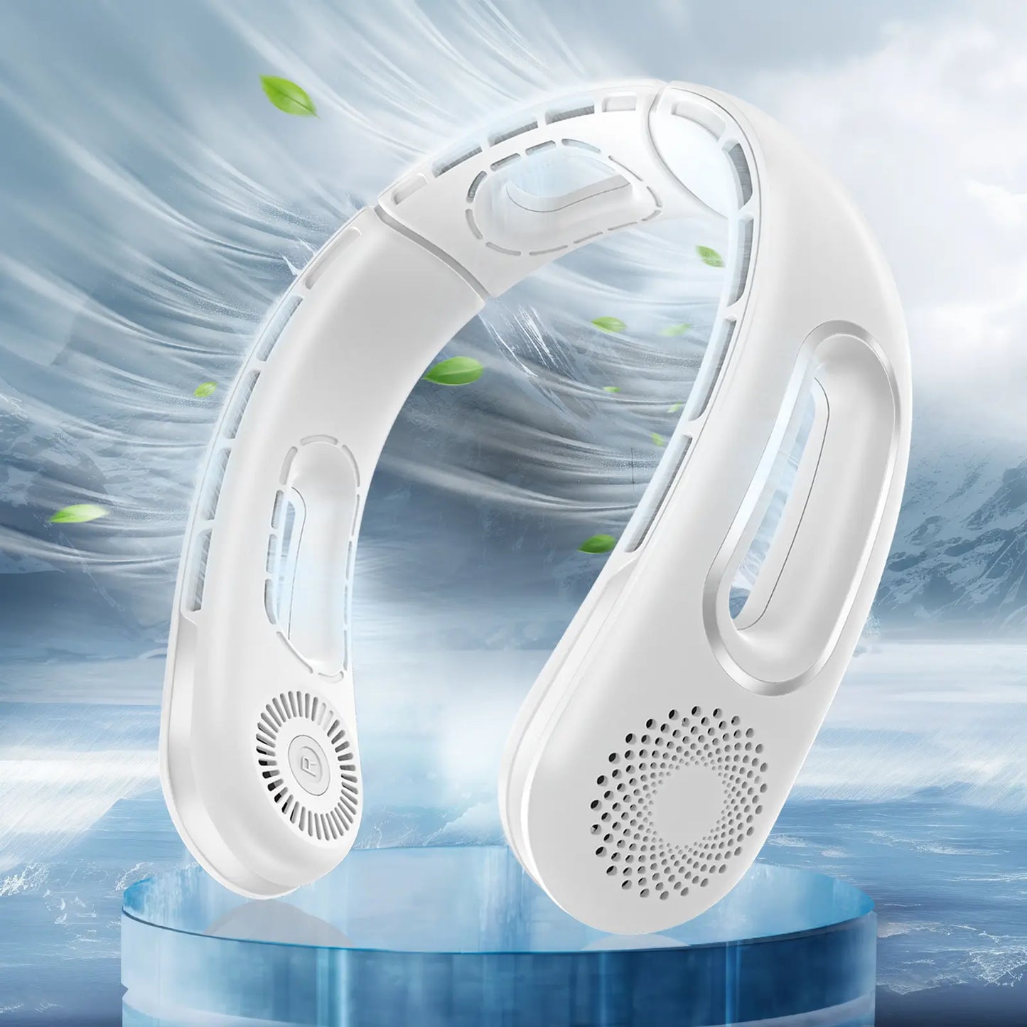 Neck Fan, Hands Free Bladeless Neck FansPortable Rechargeable, 360° Cooling NeckFan, 4 Speeds, Quiet, 5200 mAh BatteryOperated USB Wearable Personal Fan Gifts forWomen, Travel, Outdoor