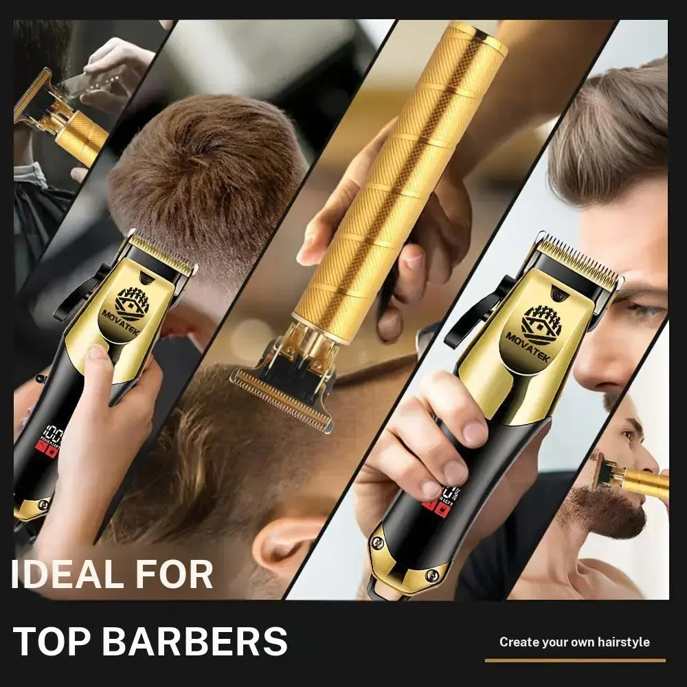 3-Piece Cordless Hair Clipper & Trimmer Kit for Men, USB Rechargeable Barber Set with LCD Display & Adjustable Blades
