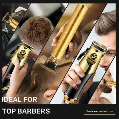 3-Piece Cordless Hair Clipper & Trimmer Kit for Men, USB Rechargeable Barber Set with LCD Display & Adjustable Blades