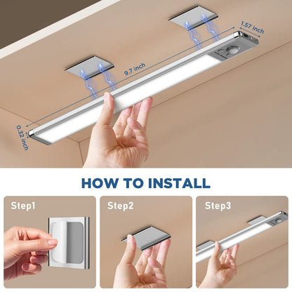Under Cabinet Lights,MotionSensor Night Light Indoor,1500mAh USBRechargeable Light,Magnetic InstallationDimmable Lights for Kitchen,Wardrobe,Pantry,Closet,Bathroom,Stairs,SinkCabinet,Garage,#Deals for You Days