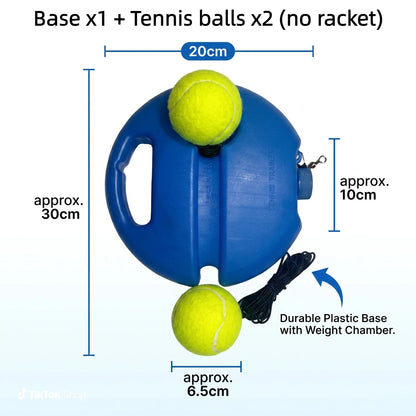 Solo Tennis Trainer Rebound Set with Racket &2 Balls - Portable Self-Practice Equipment