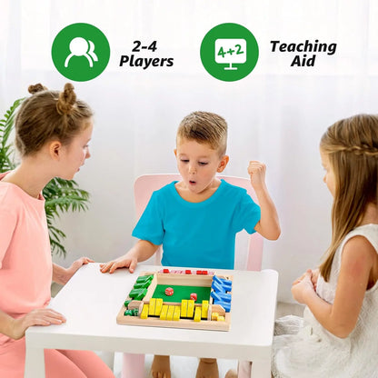 Shut The Box Game,2-4 Player Family WoodenBoard Games,Family Math Games for Adultsand Kids,8 Dices Classics Tabletop Games forClassroom,Home,Party,Christmas Gift